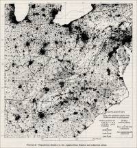 Population density in the Appalachian Region and adjacent areas