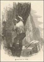 Using hammer & chisel in a slate quarry in the UK (1858 engraving)