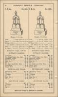 1889 Price List Rutland, Sutherland Falls and Mountain Dark Marbles, Vermont Marble Co., Proctor, Vermont, pp. 40