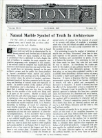 “New Marble Symbol of Truth in Architecture.” From Stone, Vol. XLVI, No. 10, October 1925, pp. 601