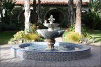 Fountain in the interior of San Buenaventura Mission, Ventura, Calif.