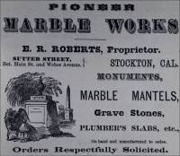 Pioneer Marble Works, E. R. Roberts, Proprietor