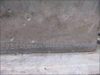 W. R. Robertson cemetery stone (died 1866), Spring Hill Cemetery, Sebastopol, CA (carver signature)
