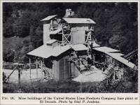 Mine buildings of the United States Lime Products Company lime plant at El Dorado.