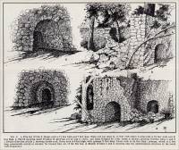 A sketch depicting details of three kilns