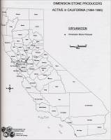 Map of Dimension Stone Producers Active in California (1994-1995