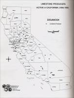 Map of Limestone Producers Active in California (1994-1995)