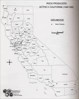 Map of Rock Producers Active in California (1994-1995)