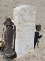 White streaked dolomite cemetery stone, Mt. Whitney Cemetery, Lone Pine, CA