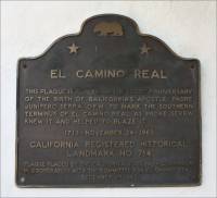 El Camino Real plaque at the San Diego Mission, San Diego, CA