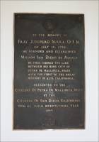Plaque in the memory of Fray Junipero Serra, San Diego, CA