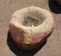 Stone mortar at the San Diego Mission, San Diego, CA