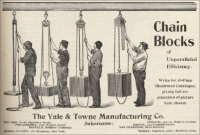 The Yale & Towne Manufacturing Co. Chain Block Advertisement (The Monumental News, March 1896)