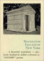 Annie Barlow mausoleum erected in New York, Oglesby Blue Granite Mausoleum Catalog