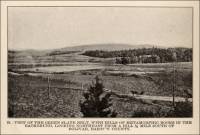 View of the green slate belt, with hills of metamorphic rocks in the background, looking northeast from a hill ½ mile south of Bolivar, Bartow County, Georgia (circa 1918)
