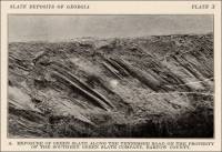 Exposure of green slate along the Tennessee Road on the property of the Southern Green Slate Company, Bartow County, Georgia (circa 1918)