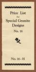 Price List for Special Granite Designs, No. 16-H (front cover - Georgia)