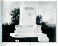 The John C. Foley (1874-1917) cemetery monument – one of the many monuments in “Memorials in Georgia Marble – Eclipse Designs” Georgia Marble Company, Tate, Georgia – circa 1920