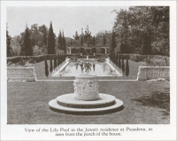 View of the Lily Pool in the Jewett residence at Pasadena, Calif., "Through the Ages," 7-1926