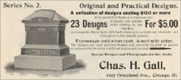 Advertisement by Charles H. Gall, Monument Designs, "The Monumental News," July 1895