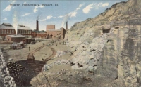Quarry, Penitentiary, Menard, Ill. (colorized postcard photograph)