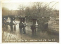 “Old Bridge at Quarry, Naperville, Ill.” (postcard photograph, #38)