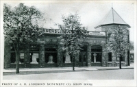 “Front of J. H. Anderson Monument Co. show room” (from “Old Chicago Firm Changes Hands,” J. H. Anderson Granite Company of Chicago, Illinois (& the new proprietor, Stotzer Granite Co., of Wisconsin), from “The Monumental News,” May 2015)