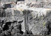 Close up of drill holes