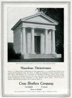 Cross Brothers, Northfield, Vermont, Mausoleum Advertisement from The Monumental News, May 1917, pp. 266)