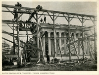 “Eaton Mausoleum, Toronto, under construction.”  From “Mausoleums of Modern Design and Construction,” in The Monumental News, Vol. XVIII, No. 4, April 1909