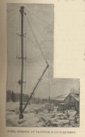 Steel derrick at Tayntor & Co.’s quarry (ca. 1892)