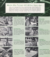 Page from the See the World’s Largest Marble Exhibit, a brochure by Vermont Marble Co.