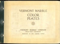 Title page of “Vermont Marble Color Plates,” Vermont Marble Co., possibly 1930s