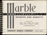 Title pg. Vermont Marble Co. Marble Color Plates:  Imported and Domestic catalog, no pub. date