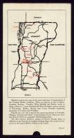 Map of Vermont Marble Company Plants, quarries, mills & shops, & lumbering from inside of the box of marble samples