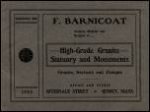 F. Barnicoat Granite Statuary and Monument 1903 catalog