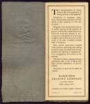 Title page of the Harrison Granite Co. Clientele & Monument Catalog, circa 1918