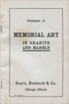 Title page of “Tombstones and Monuments,” Sears, Roebuck & Co., Chicago, Illinois, First Edition, circa 1906