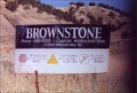 The Brownstone Quarry Sign on the Sites-Maxwell Road in Colusa County, California
