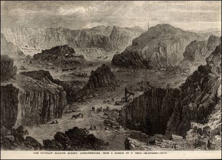 Rubislaw Granite Quarry, Aberdeenshire, Scotland (1862 engraving)