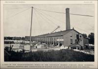 A view of the marble dressing works of the Kennesaw Marble Co. near near Marietta, Georgia, showing how large blocks of marble are easily handled with the derrick (from A Preliminary Report on the Marbles of Georgia, 1907) 