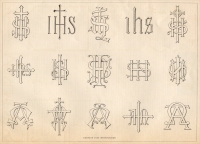 “Designs for Monograms,” by R. Fischinger, New York, in The Monumental News, Vol. XVII, No. 8, August 1905, pp. 583.