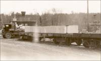 “Old saddletank hauling loaded flatcars,” Vermont