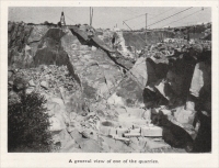 “A general view of one of the (Rockport Granite Company) quarres.” (Mine & Quarry, June 1908)