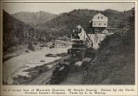View of storage bins of Mountain Quarries. El Dorado County