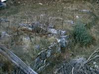 Photograph of the remains of a marble foundation of stone from the Oleta Marble Quarry