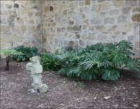 Sandstone and mortar wall in the Santa Barbara Mission Cemetery, CA