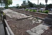 Santa Barbara Mission lavanderia viewed from the north end (CA)