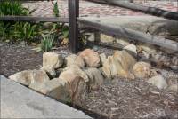 Sandstone rocks located next to the Santa Barbara Mission lavanderia (CA)