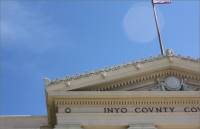 Closeup of the Inyo County Courthouse, Independence, CA